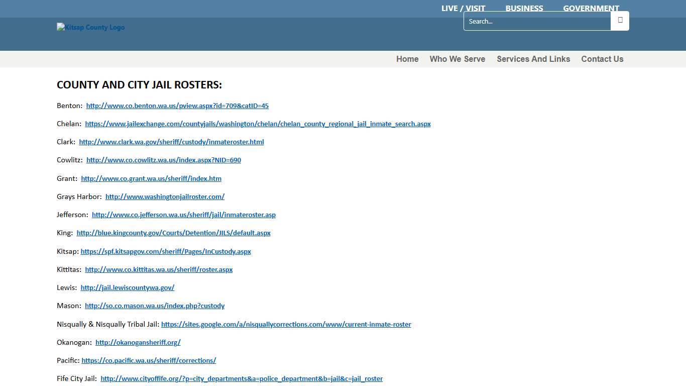 County and City Jail Rosters